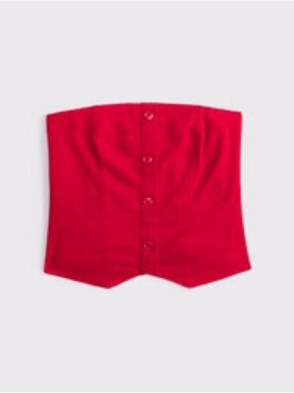 Abercrombie & Fitch Red Strapless Button-Front Tube Top